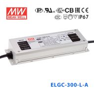 ELGC-300-L-A   300W 116~232V 1400mA   A型(恒功率可調(diào)/鋁殼IP67/100～305Vac輸入)明緯PFC防水高壓恒功率LED電源
