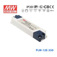 PLM-12E-350  12W  22~36V 350mA 輸出 IP30 防水塑殼PFC壓線端子接線LED恒流電源