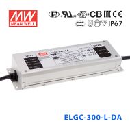 ELGC-300-L-DA 300W 116~232V 1400mA DA型(DALI控制/鋁殼IP67/100～305Vac輸入)明緯PFC防水高壓恒功率LED電源