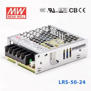 LRS-50-24 52.8W 24V 2.2A單路輸出超薄型低空載損耗明緯開(kāi)關(guān)電源