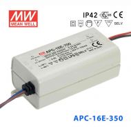 APC-16E-350 16W 12-48V  350mA 明緯牌恒流輸出防水塑殼LED照明電源
