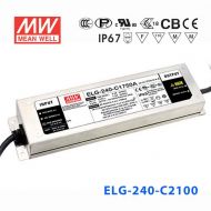 ELG-240-C2100DA 240W 57~115V 2100mA   DA型(Dali調(diào)光/鋁殼IP67/100～305Vac輸入)明緯PFC防水高壓恒流防水LED電源