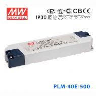 PLM-40E-500 40W 40~80V 500mA 輸出 IP30防水塑殼PFC壓線端子接線LED恒流電源