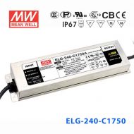 ELG-240-C1750B 240W 69~137V 1750mA   B型(0～10V/PWM/電阻調(diào)光)/鋁殼IP67/100～305Vac輸入)明緯PFC防水LED電源