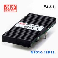 NSD10-48D15  10W  22~72V  輸入 ±15V  穩(wěn)壓雙路輸出板上型明緯DC-DC變換電源