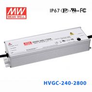 HVGC-240-2800D2 240W 2800mA 88Vac  輸入強(qiáng)耐環(huán)境PFC高效鋁殼IP67防水LED恒流電源(定時(shí)調(diào)光)
