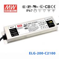 ELG-200-C2100A   200W 48~96V 2100mA   A型(電流可調(diào)/鋁殼IP65/100～305Vac輸入)明緯PFC防水高壓恒流LED電源