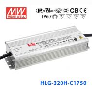 HLG-320H-C1750DA 320W 寬范圍輸入 91~183V 1750mA   強(qiáng)耐環(huán)境高壓恒流輸出PFC高效鋁殼IP67防水LED電源