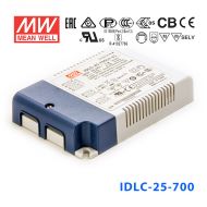 IDLC-25A-1050 25W 16.8~24V 1050mA 恒流輸出無頻閃二合一調(diào)光明緯LED電源